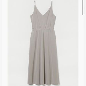 H&M Maxi Polyester Jersey Dress Small Taupe